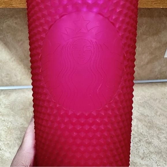 Starbucks Studded Hot Pink Bling Cold Tumbler Cup 24 oz Venti - Picture 4 of 6